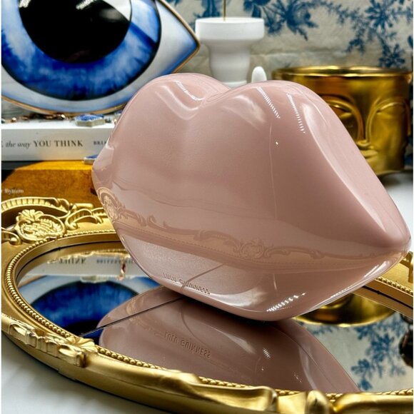 🆕 LULU GUINNESS 🧿 NWOT Iconic Lips Perspex Clutch - Blush Pink - Picture 4 of 16